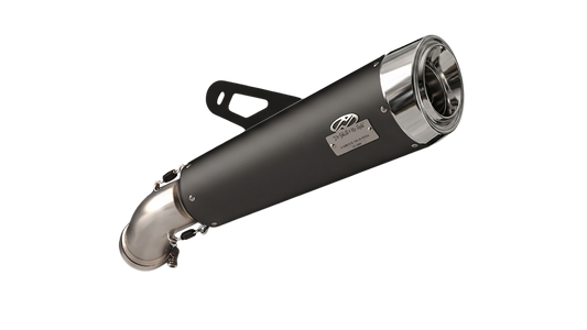 BMW R NineT exhaust - Slashcut Wrinkle Black / Aluminium (2021-2023)