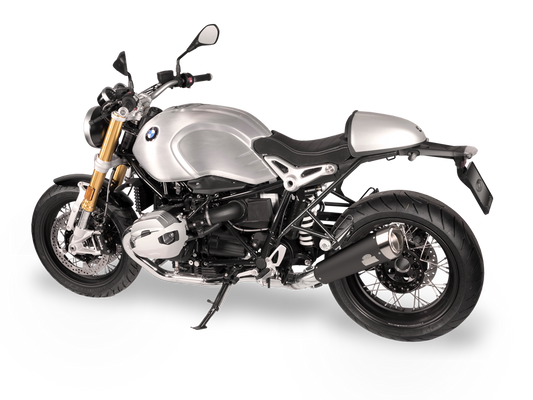 BMW R NineT exhaust - Slashcut Wrinkle Black /Aluminium (2017-2020)