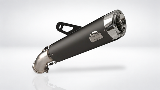 BMW R NineT exhaust - Slashcut Wrinkle Black / Aluminium (2021-2023)